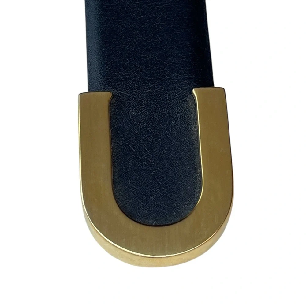 Woodward Black‎ Genuine Leather Belt with Gold C Buckle Belt Size Medium